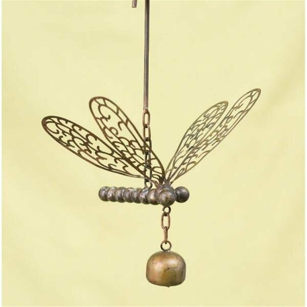 Ancient Graffiti Hanging Dragonfly with Bell Flamed Finish Wind Chimes ANCIENTAG86092